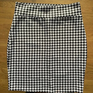 Dots High Waisted Houndstooth Pencil Skirt Stretch Size M